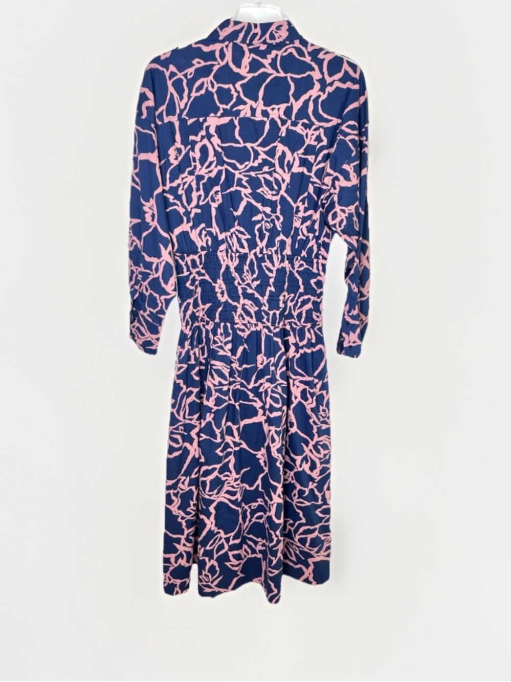 Apiece Apart Navy and Pink Floral Midi Dress - Picture 6 of 10